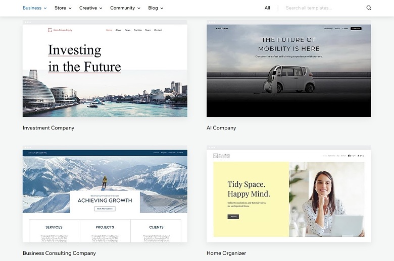 Wix business templates