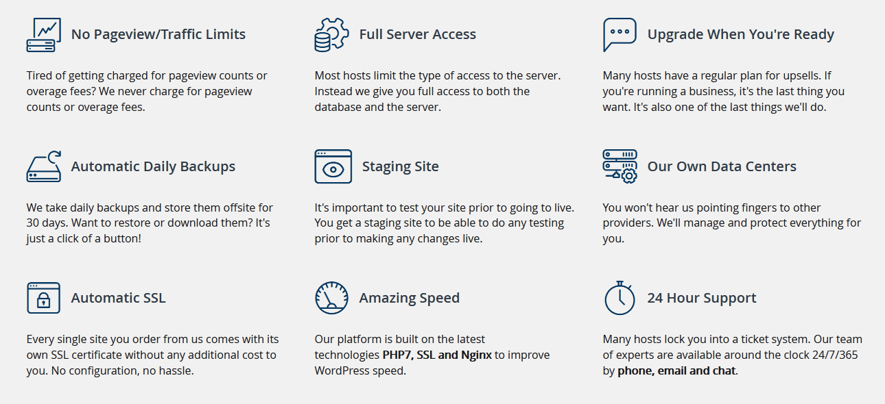 Liquid Web - managed WordPress features