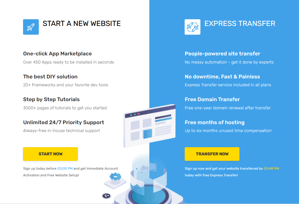 FastComet - build or migrate a website