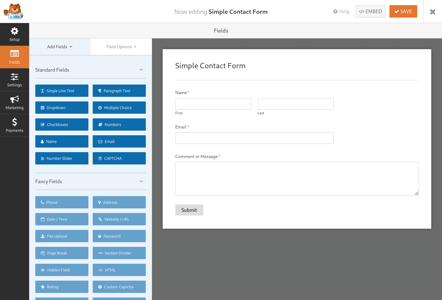 the WPForms plugin