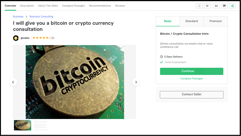 Bitcoin Expert Goodeo profile on Fiverr