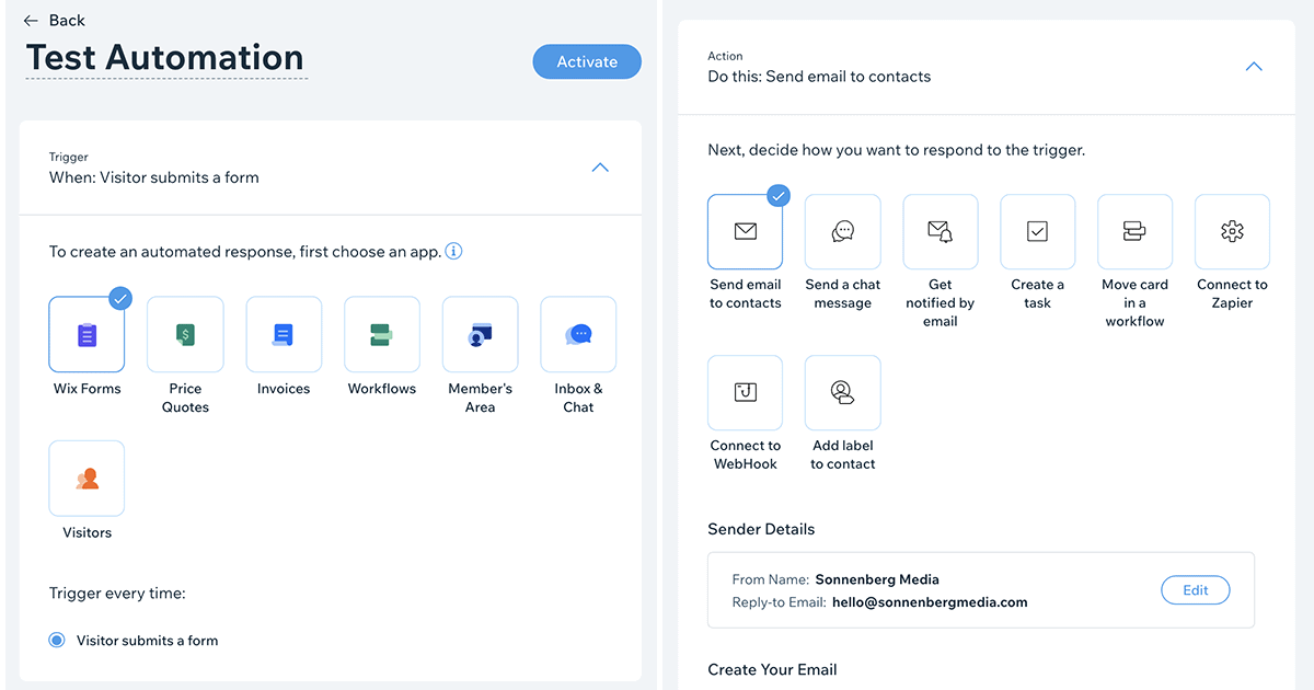 Wix Ascend Automated Workflows