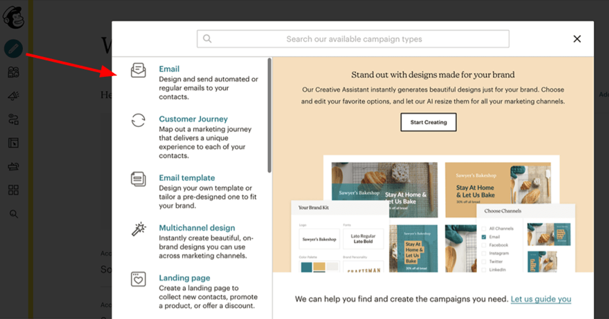 Mailchimp Campaign Interface