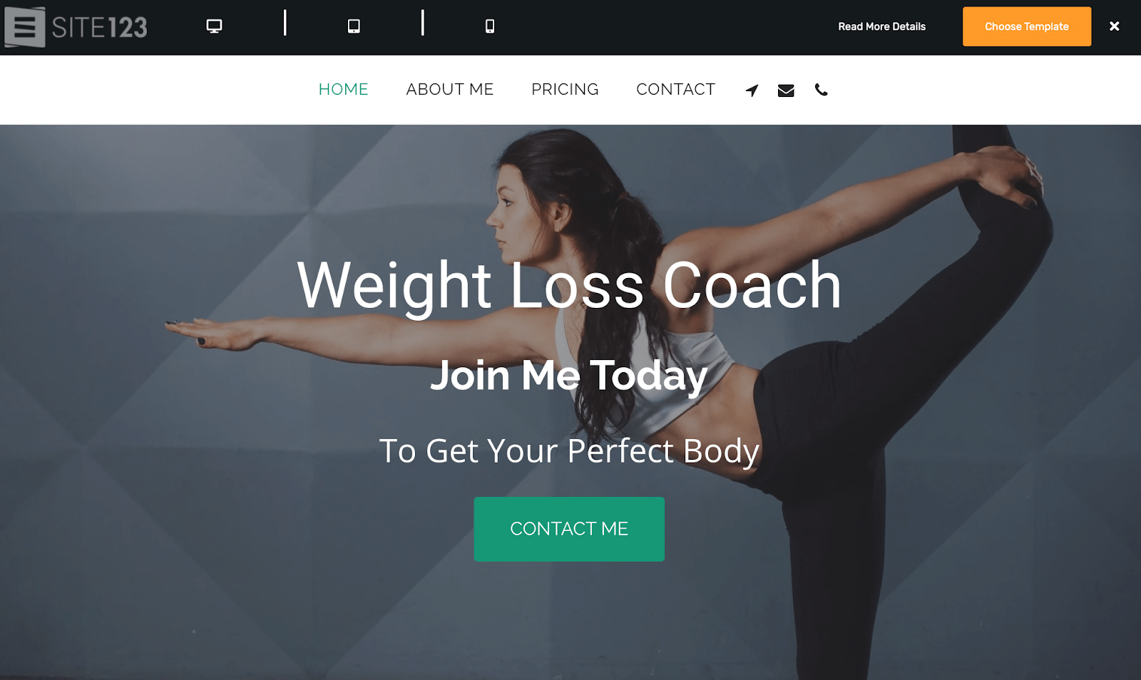 SITE123 Weight Loss Coach template
