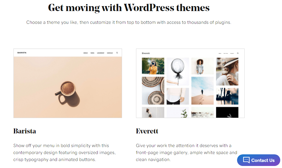 GoDaddy offers some exclusive premium WordPress themes to start you off