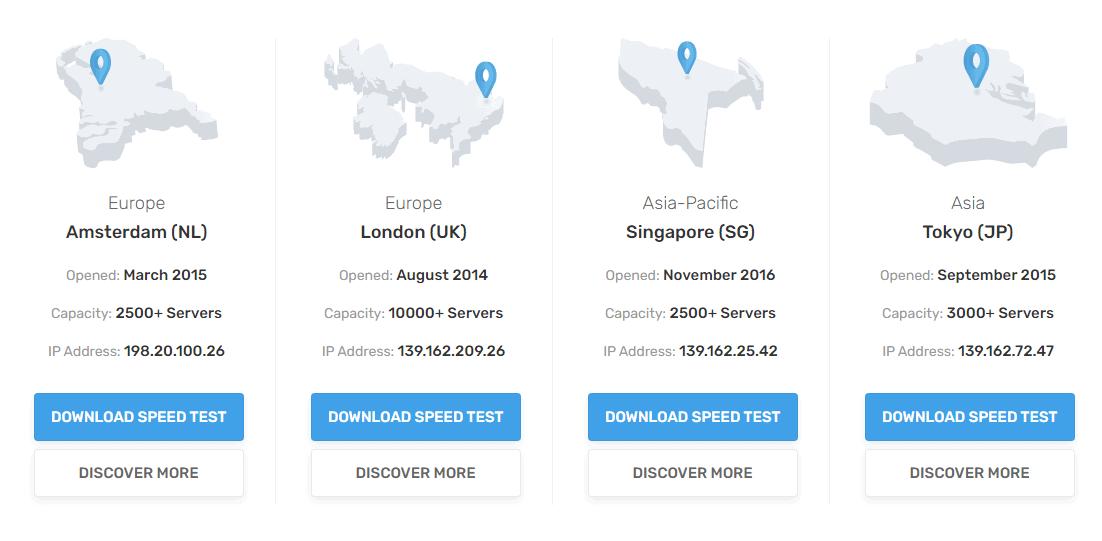 Detail of some of FastComet's data centers