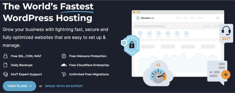Feature list for Rocket.net's managed WordPress hosting