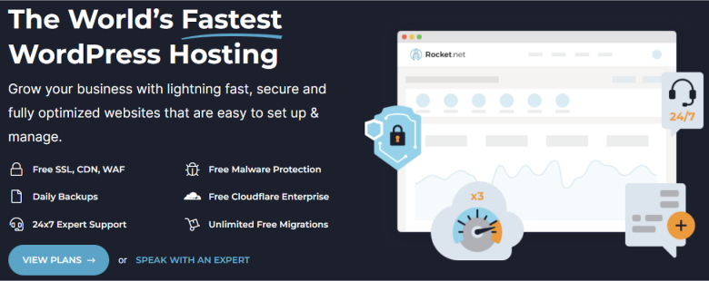 Rocket.net의 관리형 WordPress 호스팅 기능 목록