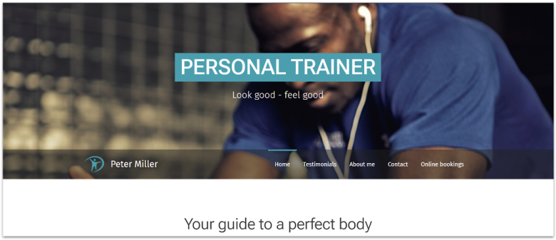 Webnode personal trainer template.