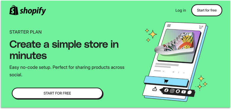 Shopify Starter Plan.