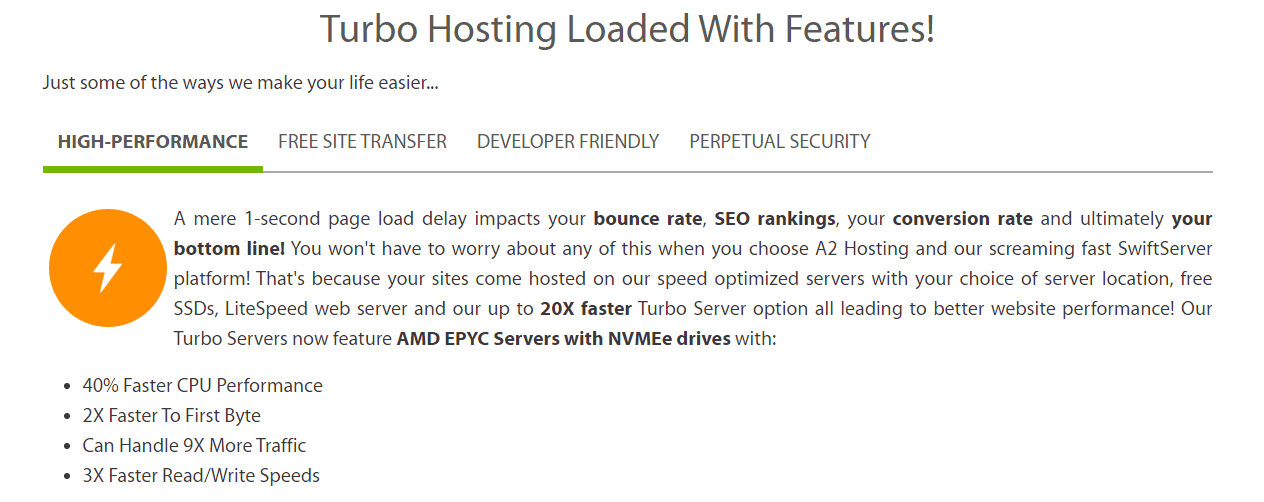 a2hosting-Turbo-server-feature-list-and-description
