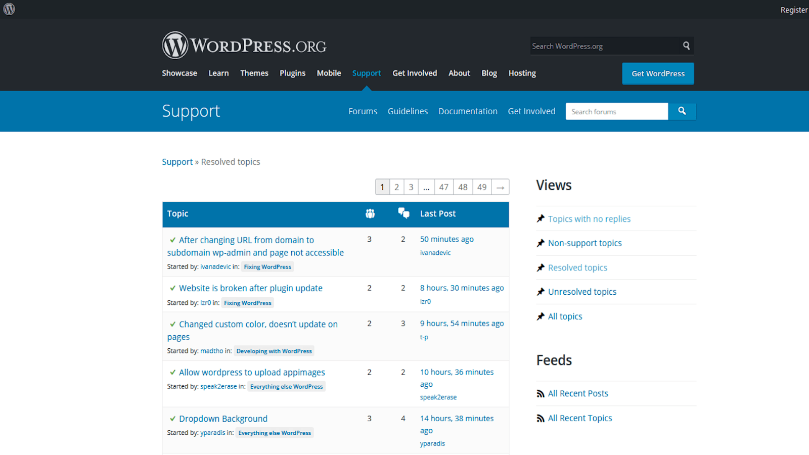 wordpress-support-forums