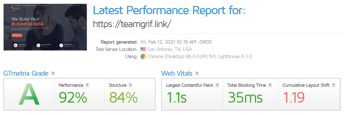 gtmetrix-test-on-nexcess