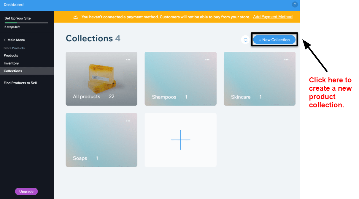 Wix product collections