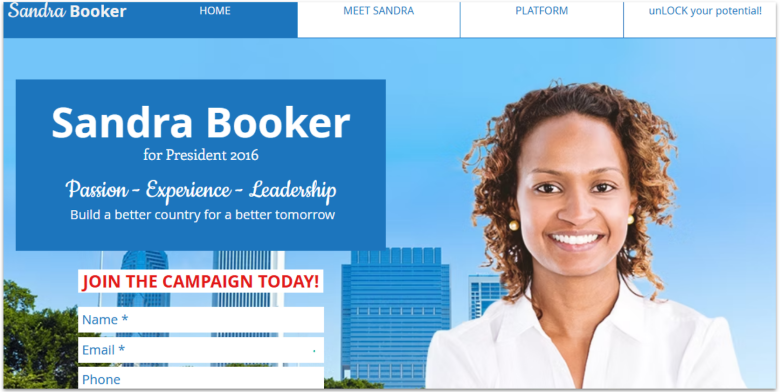 sandra booker wix template homepage