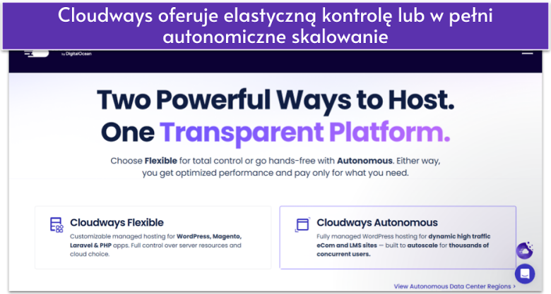 Cloudways oferuje elastyczną kontrolę lub w pełni autonomiczne skalowanie_1