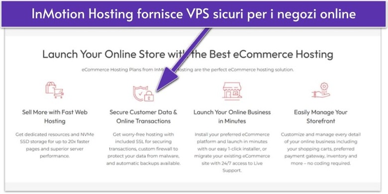 InMotion Hosting fornisce VPS sicuri per i negozi online