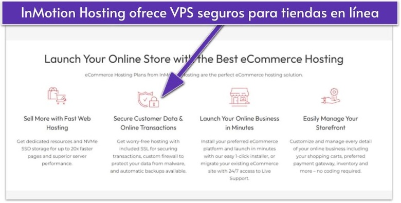 InMotion Hosting ofrece VPS seguros para tiendas en línea