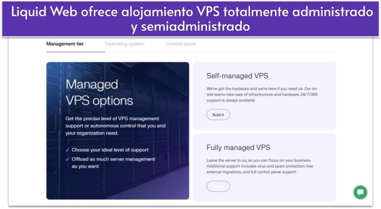Liquid Web ofrece alojamiento VPS totalmente administrado y semiadministrado