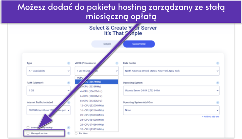 Możesz dodać do pakietu hosting zarządzany ze stałą miesięczną opłatą