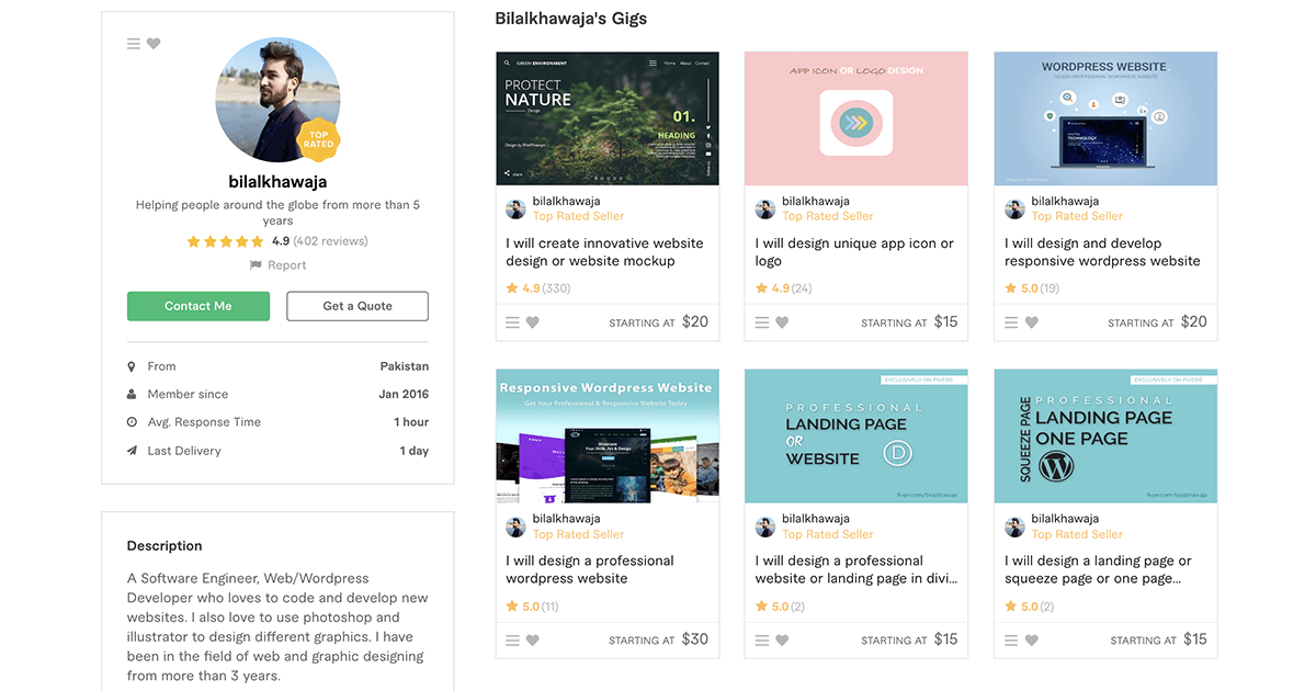 BilalKhawaja - web designer on Fiverr