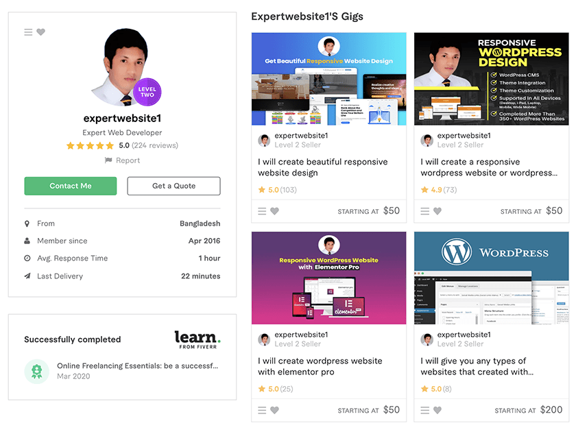 ExpertWebsite1 - web designer on Fiverr