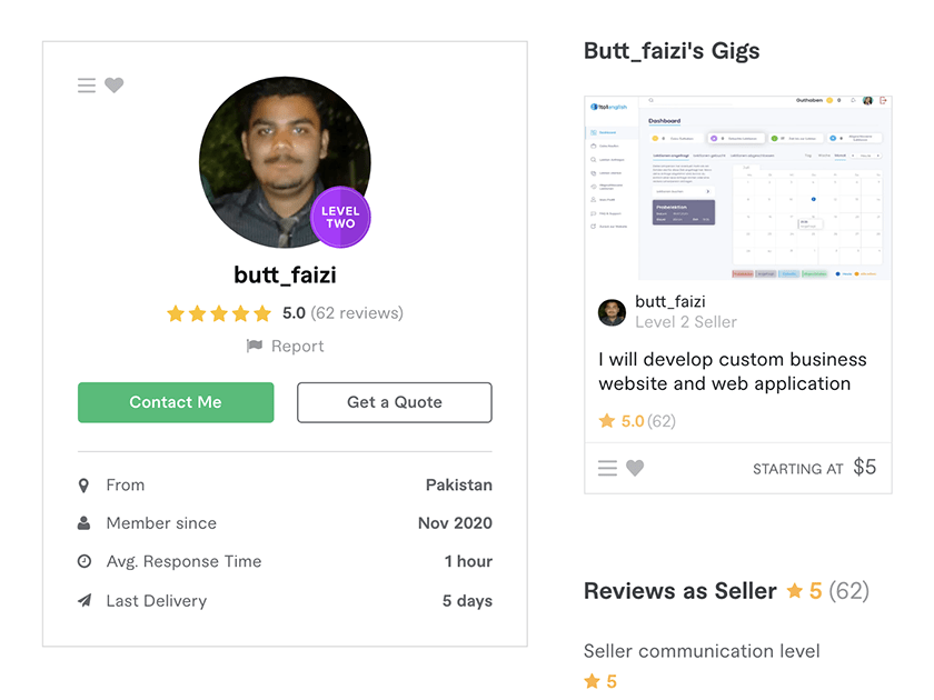 Butt_Faizi - web developer on Fiverr