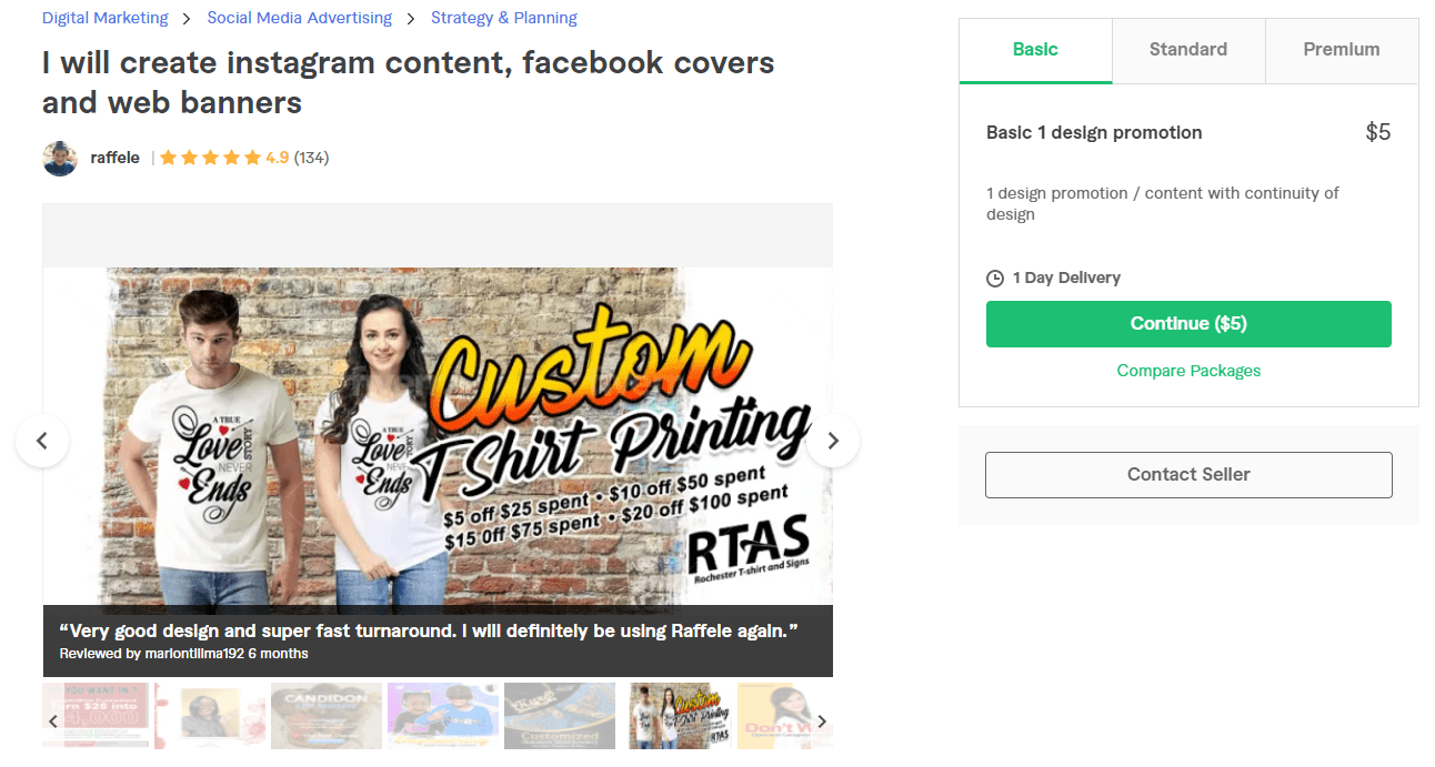 Raffele's fiverr gig