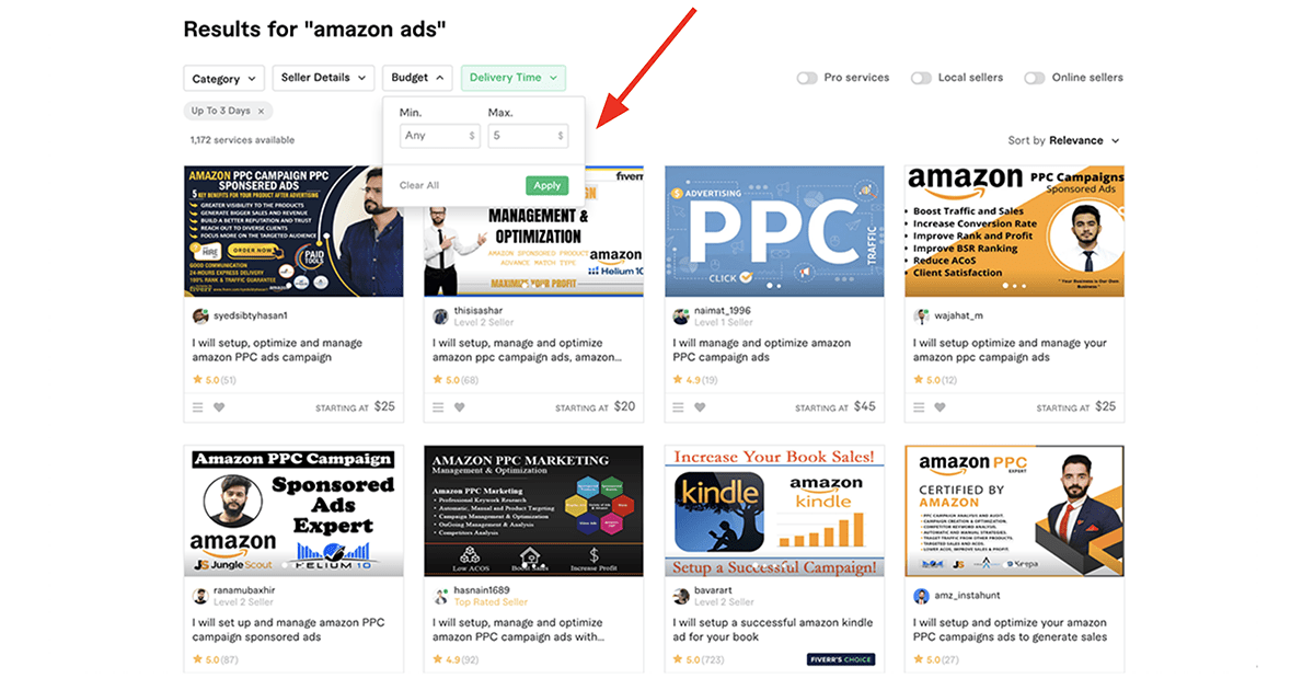 amazon-ads-expert-search-filter-on-fiverr