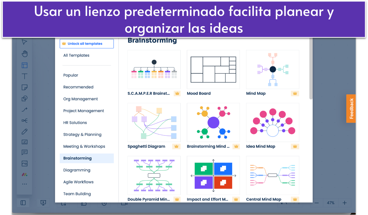 monday.com WorkCanvas templates