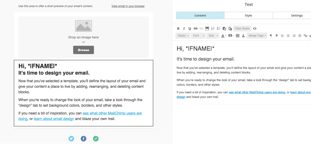  Mailchimp's merge tags for email.