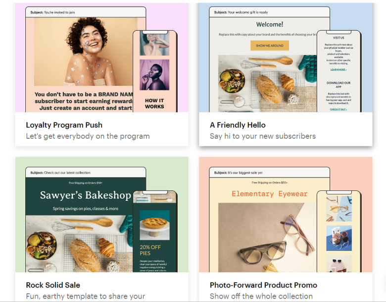 Mailchimp marketplace templates