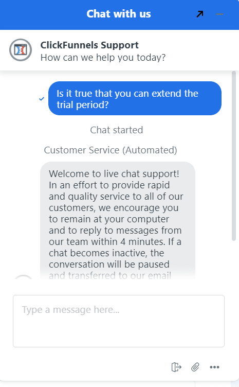 ClickFunnels chat support