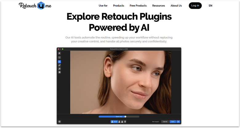 Retouch4me Photoshop plugin homepage.