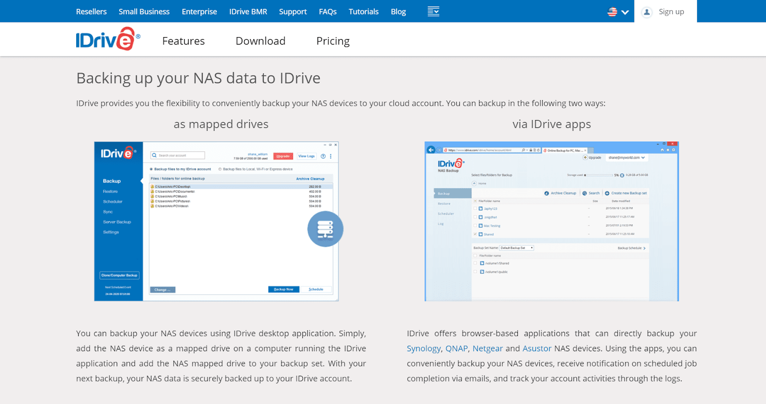 Asustor backup to IDrive® cloud