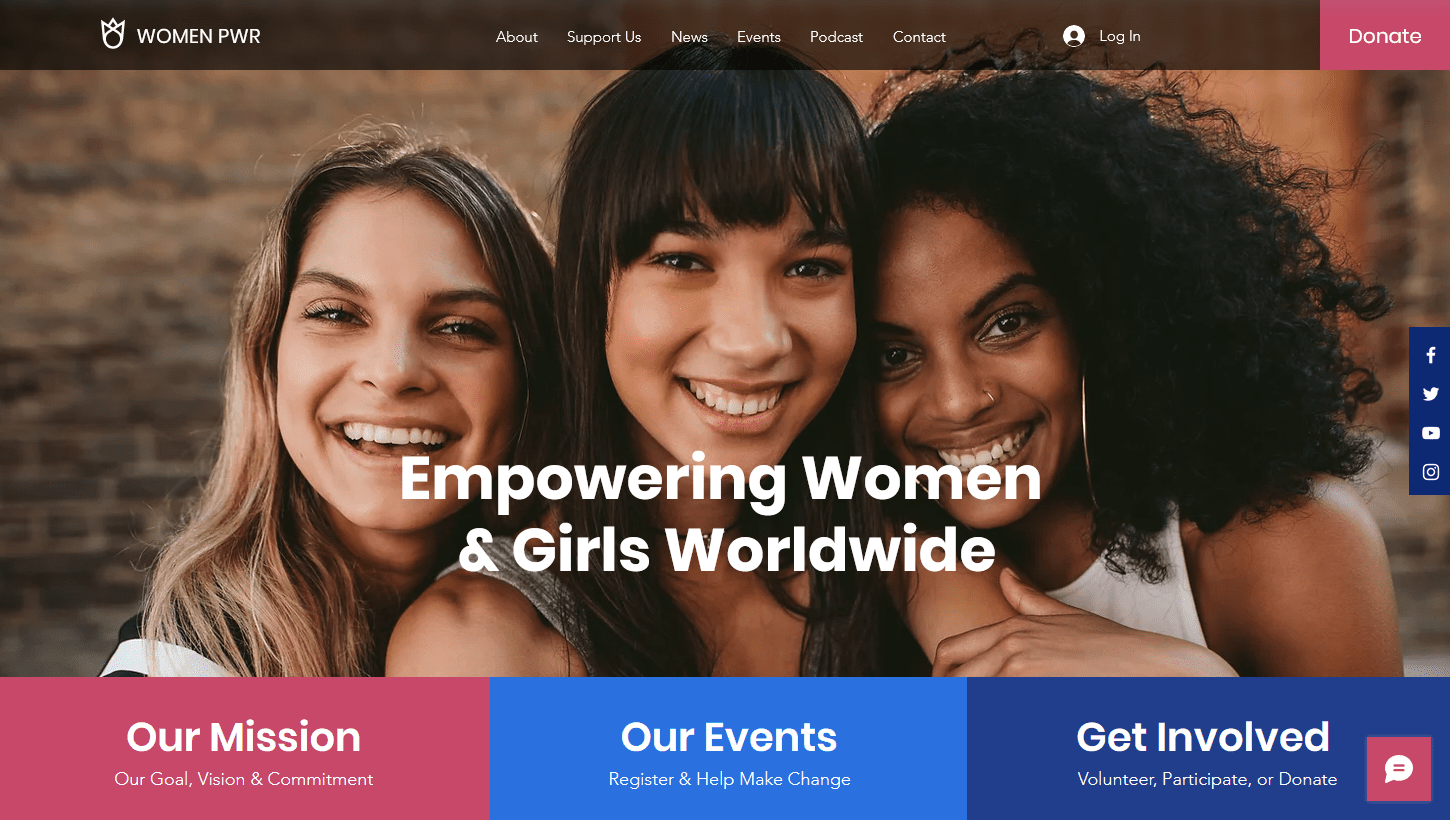 Wix nonprofit template