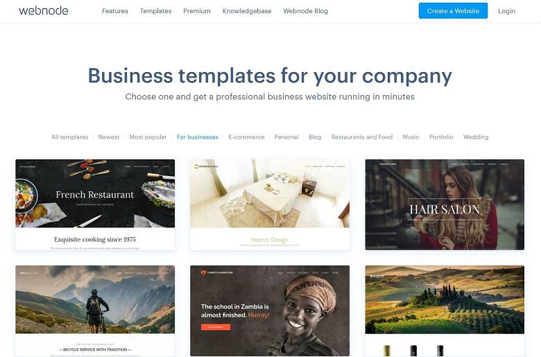 Webnode business templates