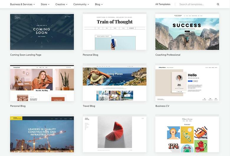 Wix template library