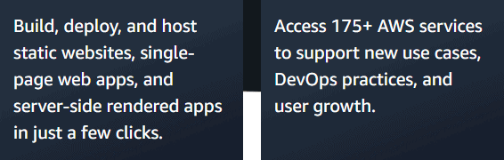 AWS Amplify feature list