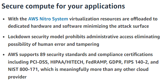 Description of Amazon EC2's security features