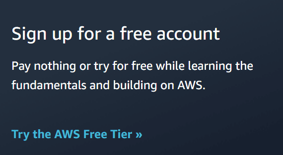 Description of the AWS free tier