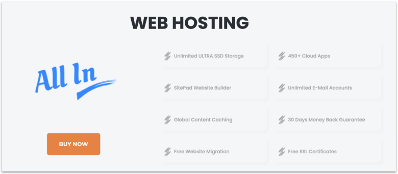 InterServer's features on its shared hosting plans.