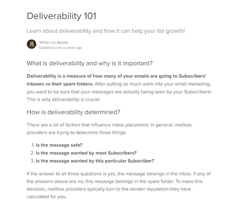 ConvertKit's deliverability guide