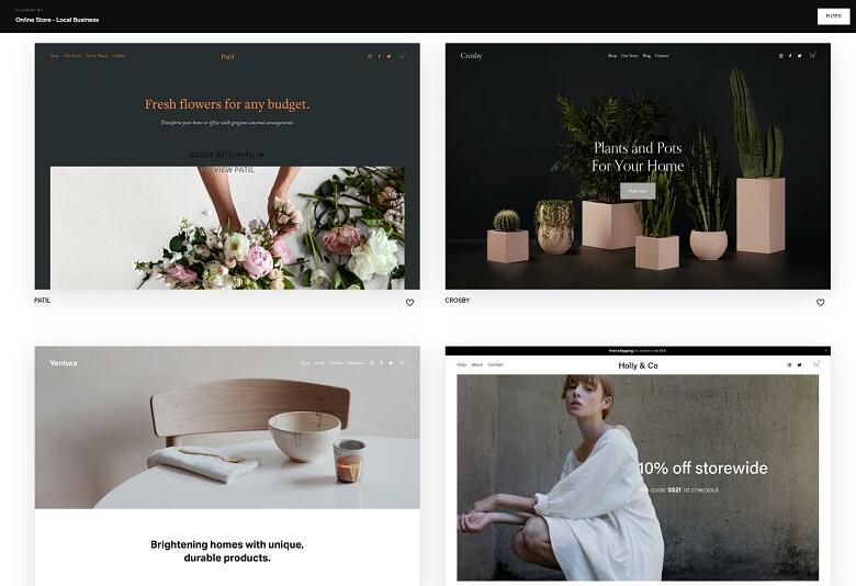 Squarespace online store templates