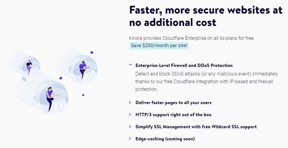Kinsta WordPress hosting security and speed features