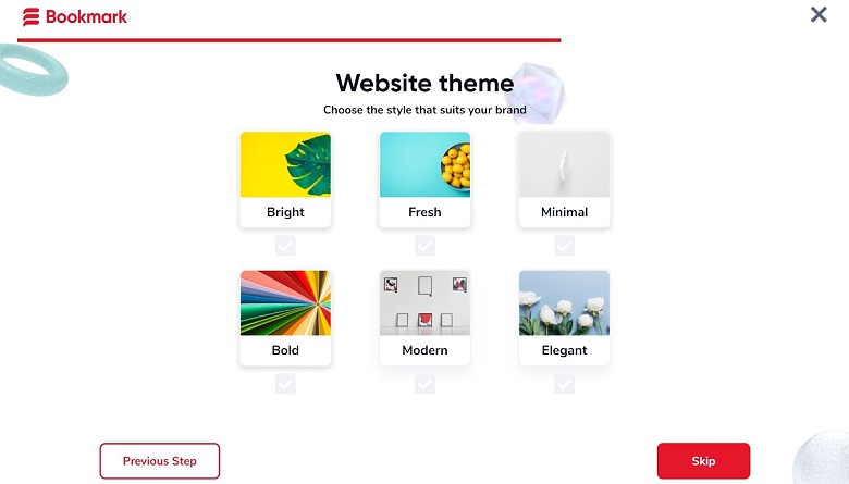 Bookmark AI builder themes options