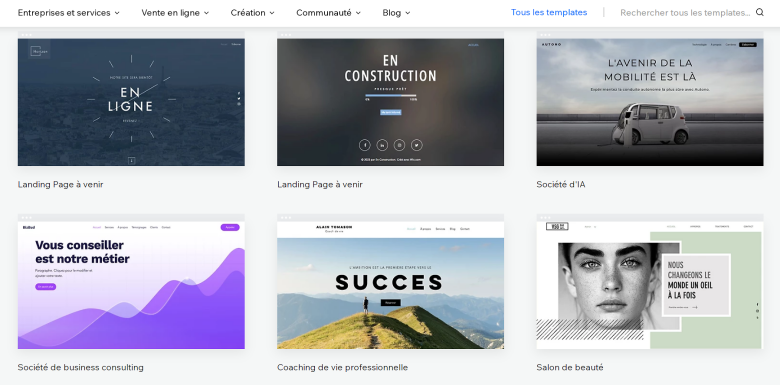 Wix template library