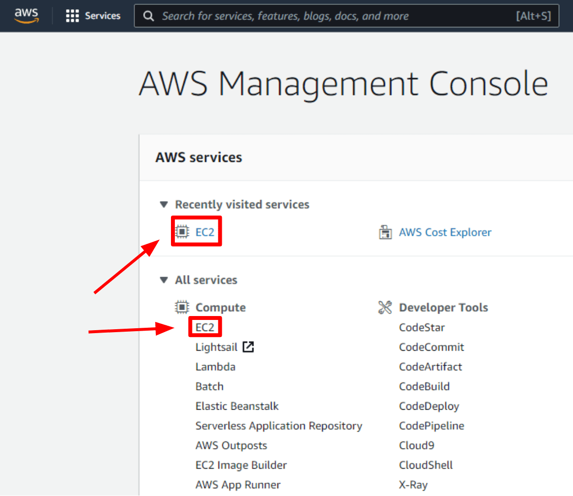 Amazon AWS list of services