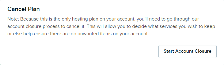 DreamHost start account closure button