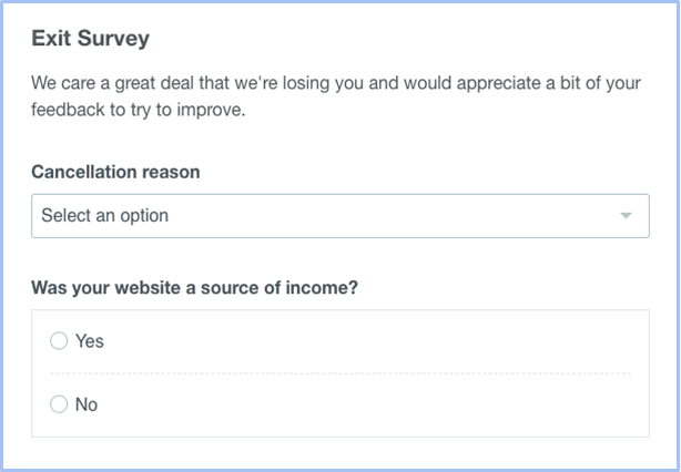 Dreamhost exit survey